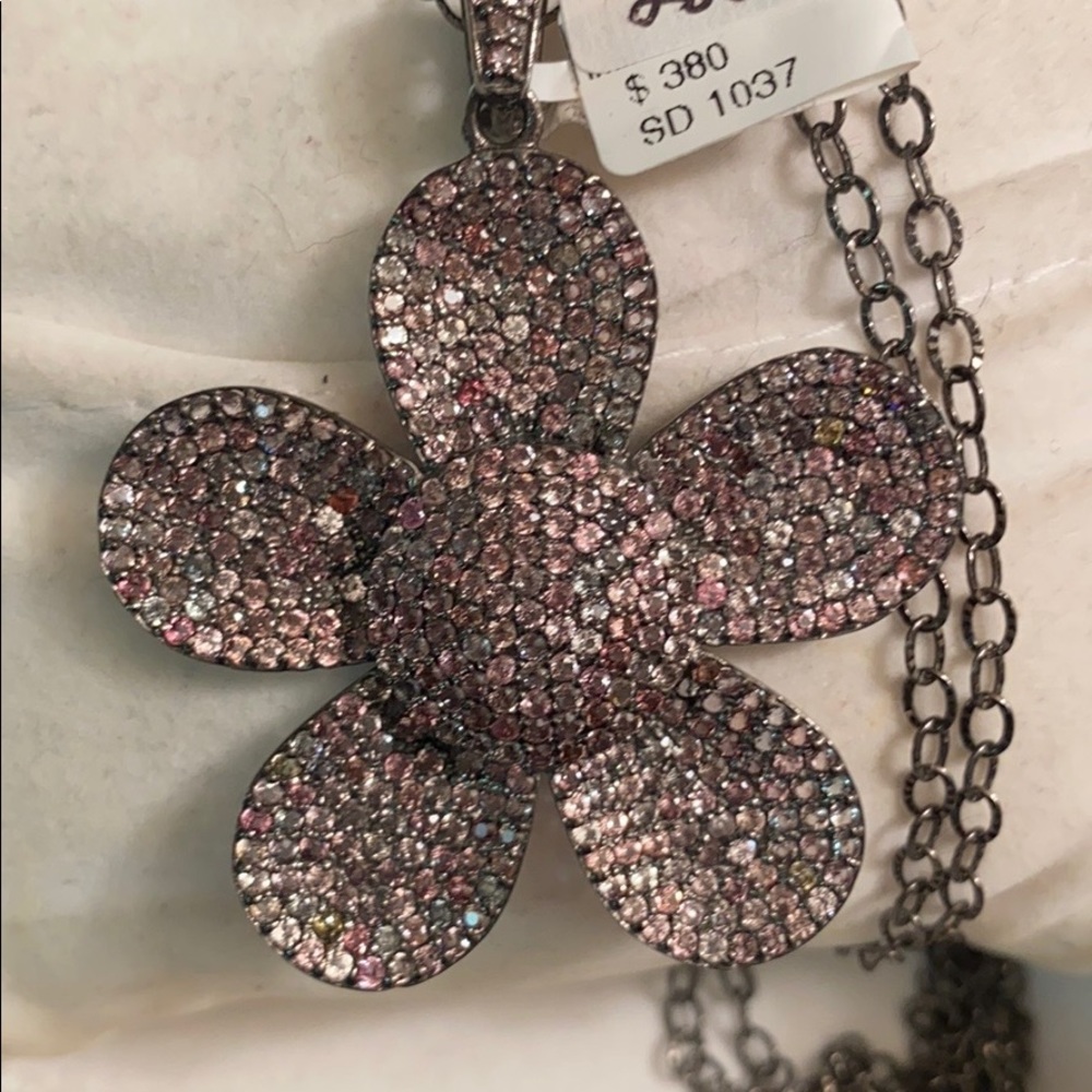 ST SILVER MULTI SPINEL LONG NECKLACE